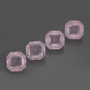 Gemme di Quarzo rosa Rosa chiaro naturale da 9.01 ct, Taglio smeraldo, Trasparente