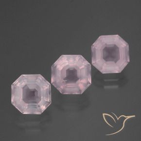 Gemme di Quarzo rosa Rosa chiaro naturale da 6.27 ct, Ottagonale / Taglio smeraldo, Trasparente