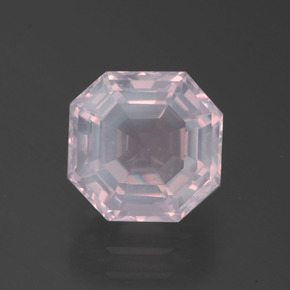 Quarzo rosa naturale rosa da 1,96 ct, taglio smeraldo, trasparente