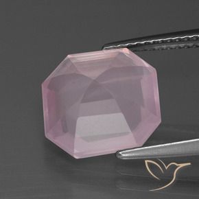 Quarzo rosa Rosa rosa naturale da 4.83 ct, Ottagonale / Taglio smeraldo, Trasparente