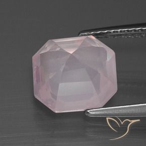 Quarzo rosa Rosa chiaro naturale da 3.76 ct, Ottagonale / Taglio smeraldo, Trasparente