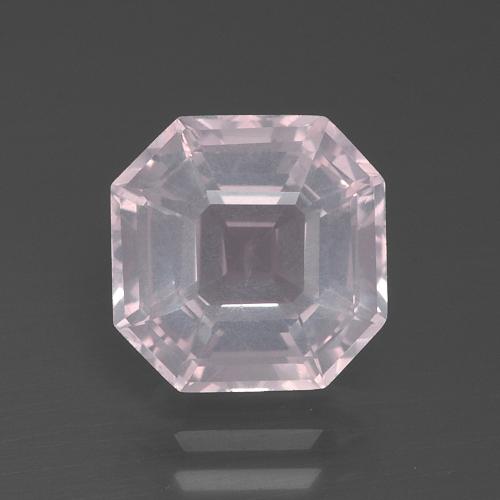 Quarzo rosa Rosa molto chiaro naturale da 3.97 ct, Taglio smeraldo, Trasparente