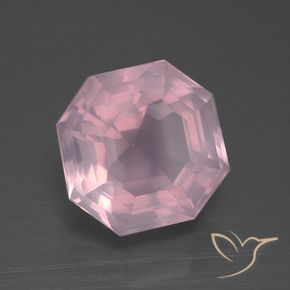 Quarzo rosa Rosa rosa naturale da 4.21 ct, Ottagonale / Taglio smeraldo, Trasparente