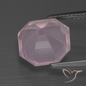 Quarzo rosa Rosa rosa naturale da 4.21 ct, Ottagonale / Taglio smeraldo, Trasparente