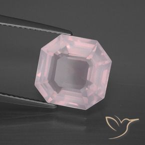 Quarzo rosa Rosa molto chiaro naturale da 5.36 ct, Ottagonale / Taglio smeraldo, Trasparente