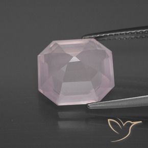 Quarzo rosa Rosa molto chiaro naturale da 5.36 ct, Ottagonale / Taglio smeraldo, Trasparente
