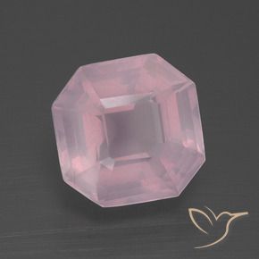 Quarzo rosa Rosa medio naturale da 4.31 ct, Ottagonale / Taglio smeraldo, Trasparente
