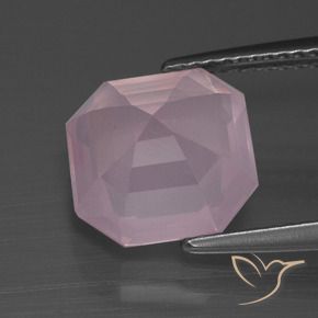 Quarzo rosa Rosa medio naturale da 4.31 ct, Ottagonale / Taglio smeraldo, Trasparente