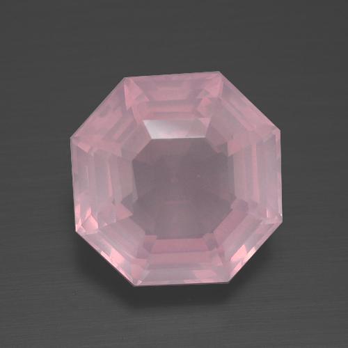 Quarzo rosa naturale rosa da 3,98 ct, taglio smeraldo, trasparente