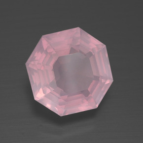 Quarzo rosa naturale rosa da 3,98 ct, taglio smeraldo, trasparente
