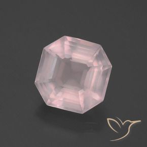 Quarzo rosa Rosa chiaro naturale da 5.38 ct, Ottagonale / Taglio smeraldo, Trasparente