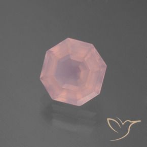 Quarzo rosa Rosa vivido naturale da 3.76 ct, Ottagonale / Taglio smeraldo, Trasparente