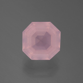 Quarzo rosa naturale rosa medio rosa da 3,98 ct, taglio smeraldo, trasparente