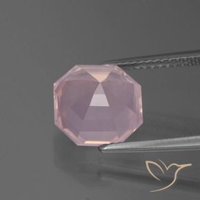 Quarzo rosa Rosa chiaro naturale da 4.00 ct, Ottagonale / Taglio smeraldo, Trasparente