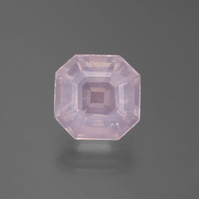 Quarzo rosa naturale rosa da 3,02 ct, taglio smeraldo, trasparente