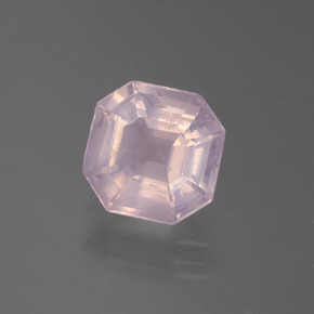 Quarzo rosa naturale rosa da 3,02 ct, taglio smeraldo, trasparente