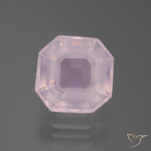 5.41ct Naturale Rosa Ciliegia Chiaro Quarzo rosa, Taglio smeraldo, Trasparente
