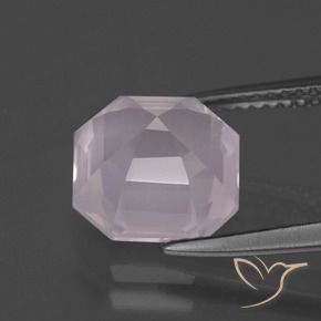 Quarzo rosa Rosa chiaro naturale da 4.06 ct, Ottagonale / Taglio smeraldo, Trasparente