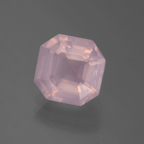 Quarzo rosa Rosa chiaro naturale da 3.08 ct, Taglio smeraldo, Trasparente