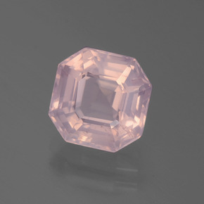 Quarzo rosa Rosa chiaro naturale da 3.99 ct, Taglio smeraldo, Trasparente