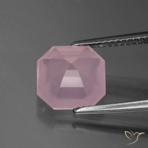 Quarzo rosa Rosa rosa naturale da 3.29 ct, Ottagonale / Taglio smeraldo, Trasparente