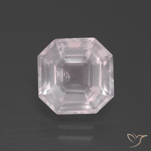 Quarzo rosa Rosa molto chiaro naturale da 3.70 ct, Ottagonale / Taglio smeraldo, Trasparente