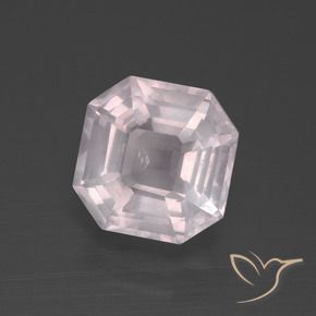 Quarzo rosa Rosa molto chiaro naturale da 3.70 ct, Ottagonale / Taglio smeraldo, Trasparente