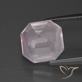 Quarzo rosa Rosa molto chiaro naturale da 3.70 ct, Ottagonale / Taglio smeraldo, Trasparente