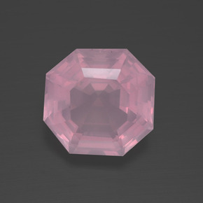 Quarzo rosa Rosa gomma da masticare naturale da 3.53 ct, Taglio smeraldo, Trasparente