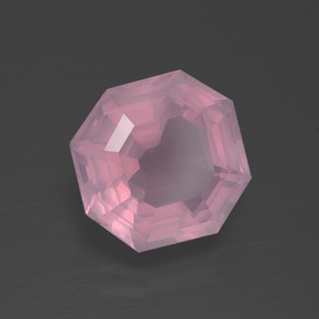 Quarzo rosa Rosa gomma da masticare naturale da 3.53 ct, Taglio smeraldo, Trasparente