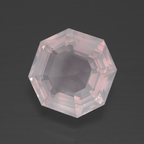 Quarzo rosa Rosa Molto Chiaro naturale da 3.35 ct, Taglio smeraldo, Trasparente