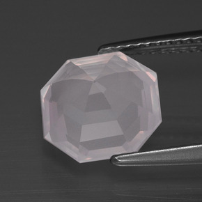Quarzo rosa Rosa Molto Chiaro naturale da 3.35 ct, Taglio smeraldo, Trasparente
