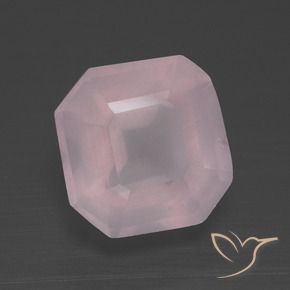 Quarzo rosa Rosa chiaro naturale da 3.29 ct, Ottagonale / Taglio smeraldo, Trasparente