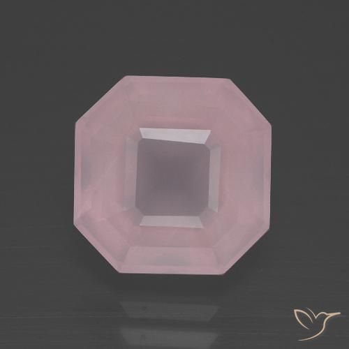 3.91ct Naturale Rosa chiaro Quarzo rosa, Taglio smeraldo, Trasparente