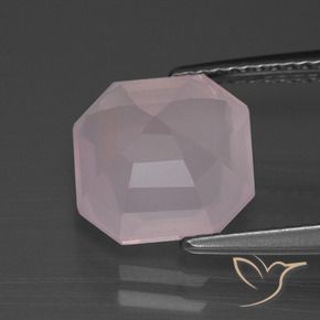 Quarzo rosa Rosa chiaro naturale da 3.91 ct, Ottagonale / Taglio smeraldo, Trasparente