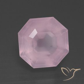 Quarzo rosa Rosa chiaro naturale da 3.71 ct, Ottagonale / Taglio smeraldo, Trasparente