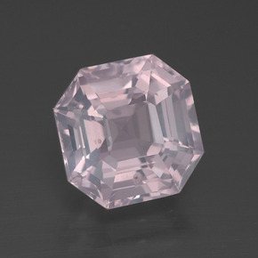 Quarzo rosa Rosa molto chiaro naturale da 3.56 ct, Taglio smeraldo, Trasparente