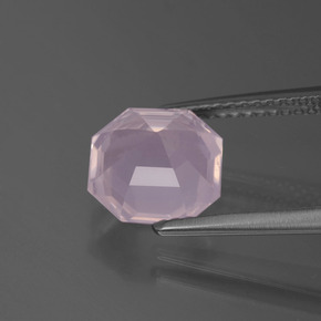 Quarzo rosa Rosa Ciliegia Chiaro naturale da 2.56 ct, Taglio smeraldo, Trasparente