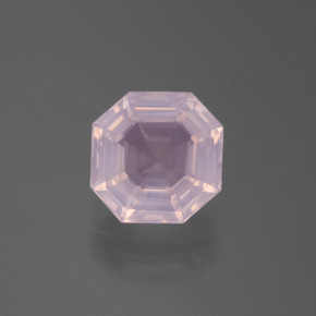 Quarzo rosa naturale rosa da 2,30 ct, taglio smeraldo, trasparente