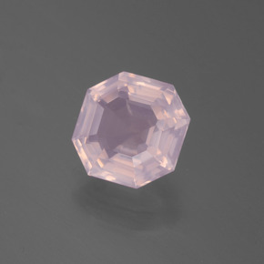 Quarzo rosa naturale rosa da 2,30 ct, taglio smeraldo, trasparente
