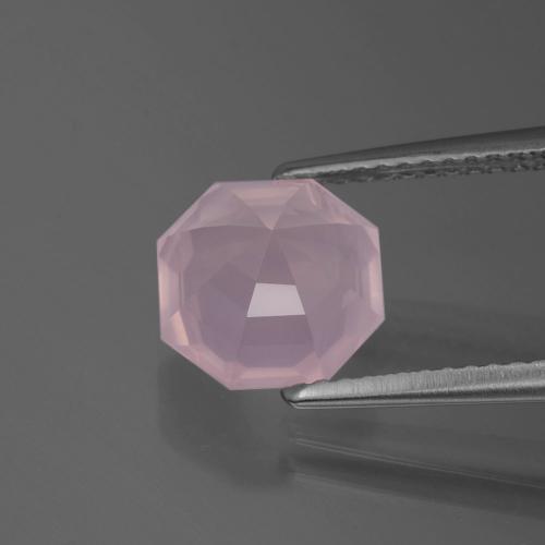 Quarzo rosa Rosa chiaro naturale da 2.57 ct, Taglio smeraldo, Trasparente