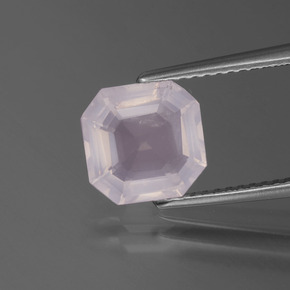 Quarzo rosa Rosa Molto Chiaro naturale da 2.17 ct, Taglio smeraldo, Trasparente