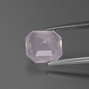 Quarzo rosa Rosa Molto Chiaro naturale da 2.17 ct, Taglio smeraldo, Trasparente