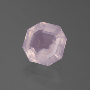 Quarzo rosa Rosa chiaro naturale da 3.35 ct, Taglio smeraldo, Trasparente