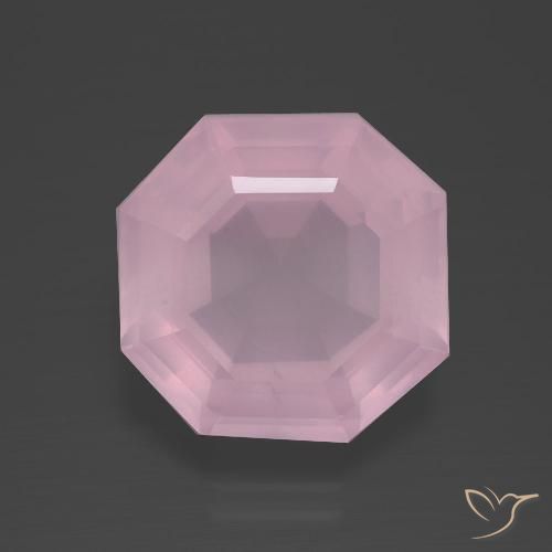 7.57ct Naturale Rosa chiaro Quarzo rosa, Taglio smeraldo, Trasparente