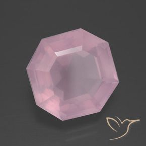 Quarzo rosa Rosa chiaro naturale da 7.57 ct, Ottagonale / Taglio smeraldo, Trasparente