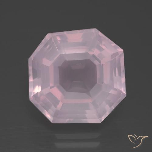10.19ct Naturale Rosa gomma da masticare Quarzo rosa, Taglio smeraldo, Trasparente