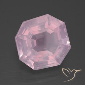 Quarzo rosa Rosa gomma da masticare naturale da 10.19 ct, Ottagonale / Taglio smeraldo, Trasparente