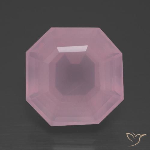 11.20ct Naturale Rosa chiaro Quarzo rosa, Taglio smeraldo, Trasparente