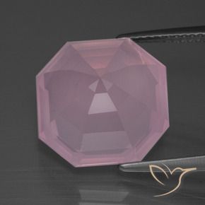 Quarzo rosa Rosa chiaro naturale da 11.20 ct, Ottagonale / Taglio smeraldo, Trasparente